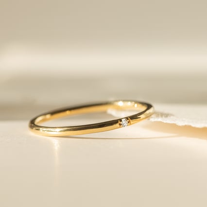 Jemný prsteň s diamantom Beryl