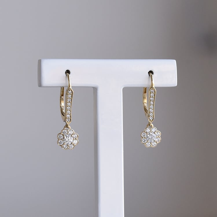 Zlaté visiace náušnice 74717