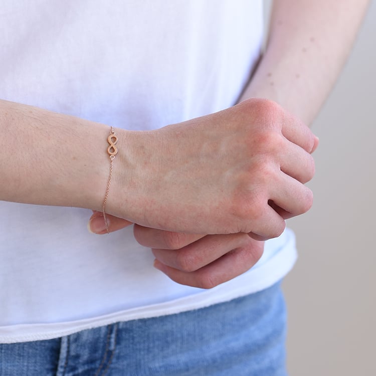 Fashion náramok s motívom nekonečna z ružového zlata 62347