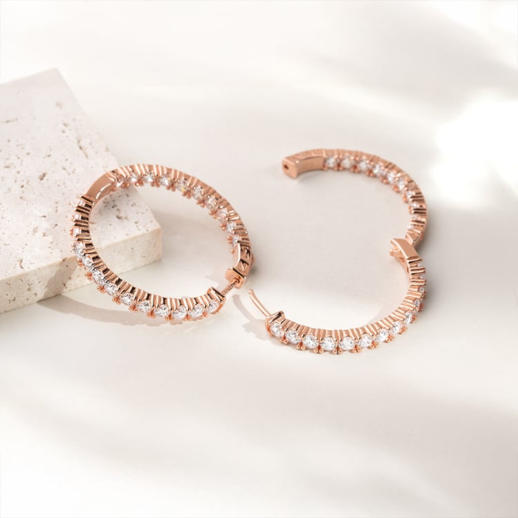 Strieborné kruhové náušnice so zirkónmi Elibi 149943