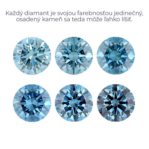 Zásnubný prsteň s certifikovaným fancy blue lab-grown diamantom Katya
