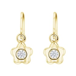 Zlaté detské náušnice s kvetinkou Lily