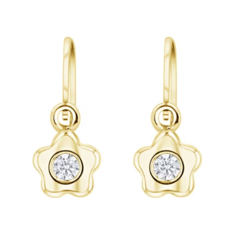 Zlaté detské náušnice s kvetinkou Lily