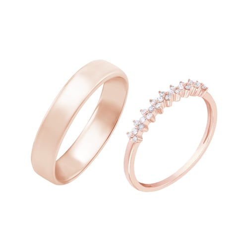 Eternity obrúčka s lab-grown diamantmi a komfortný prsteň Tetty