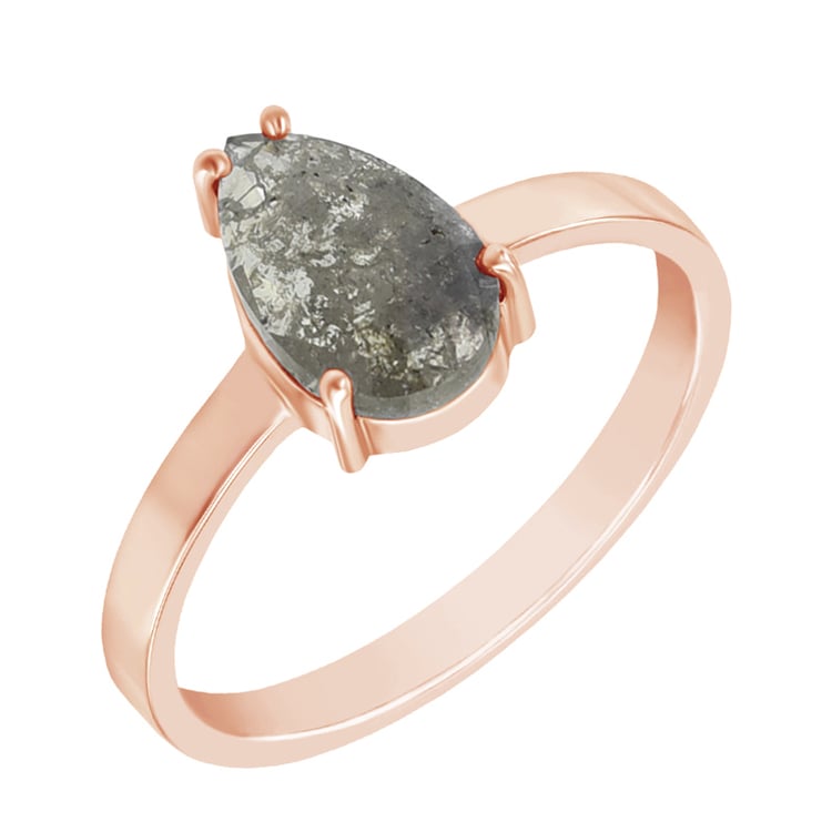 Zlatý prsteň s pear salt'n'pepper diamantom Zoenna 97475