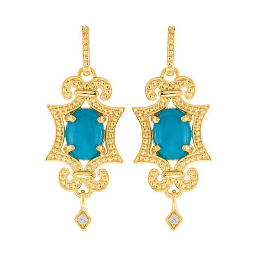 Zlaté náušnice s tyrkysom