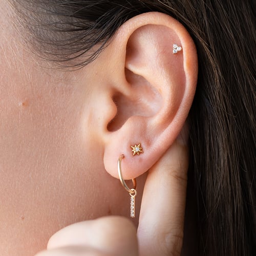 Piercing náušnice s lab-grown diamantmi Rossi