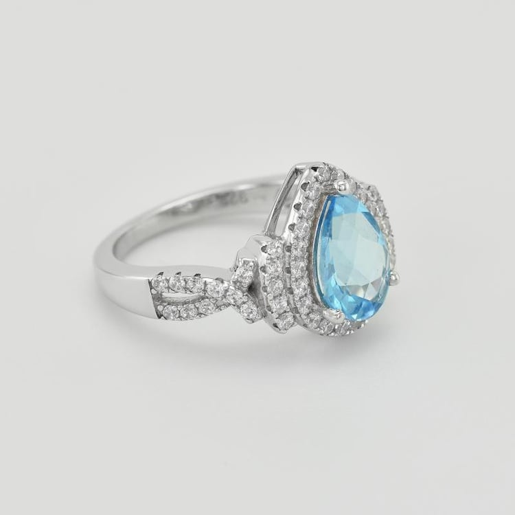 Strieborný prsteň s topásom 43198