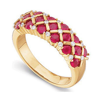 Prsteň s rubínmi zlatý