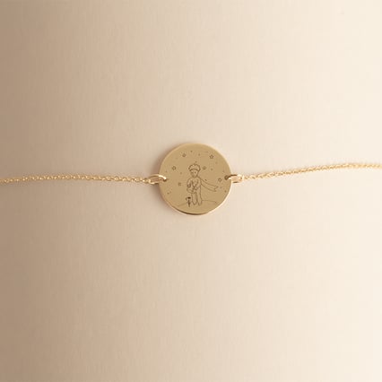 Strieborný náramok Malý princ s ružou a gravírom