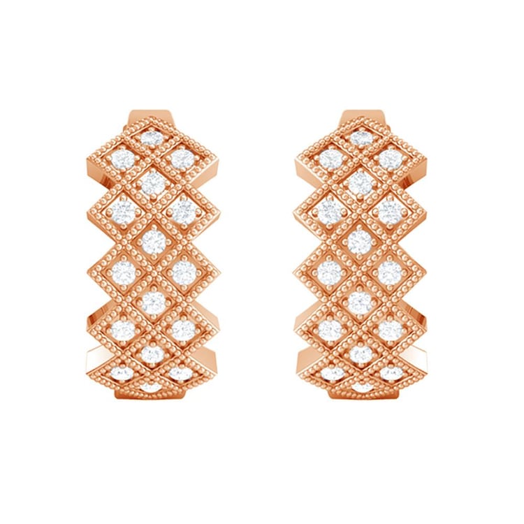 Strieborné kruhové náušnice s lab-grown diamantmi Audhild 159298