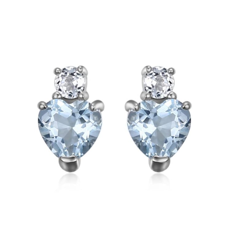 Strieborné náušnice akvamarínmi a topásmi Abla