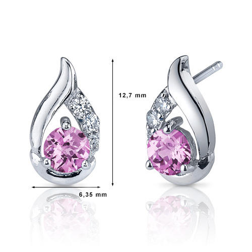 Náušnice s ružovými zafírmi zo striebra 2226