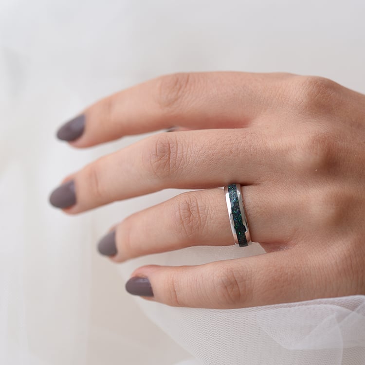 Dámsky prsteň s opálovou výplňou 63329