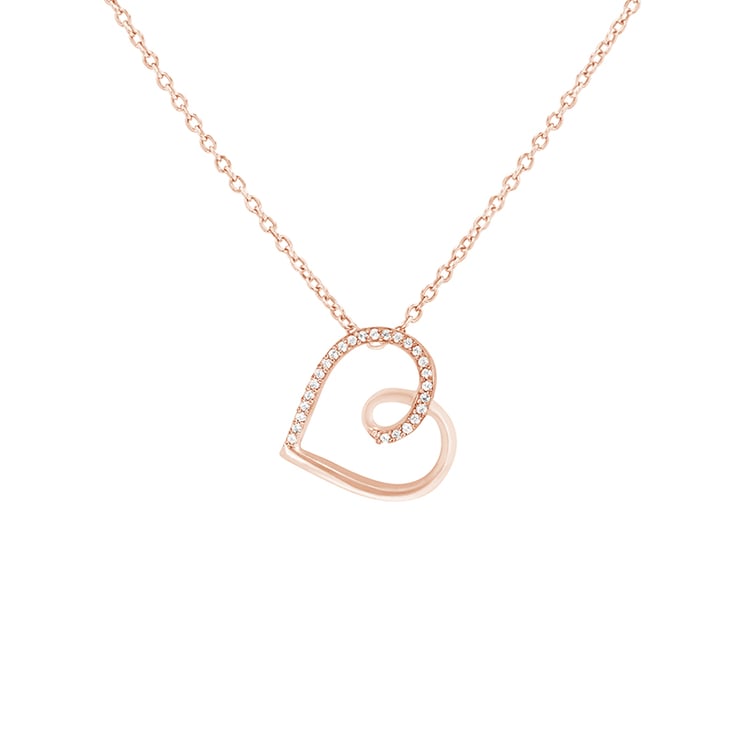 Romantický prívesok s diamantmi z ružového zlata