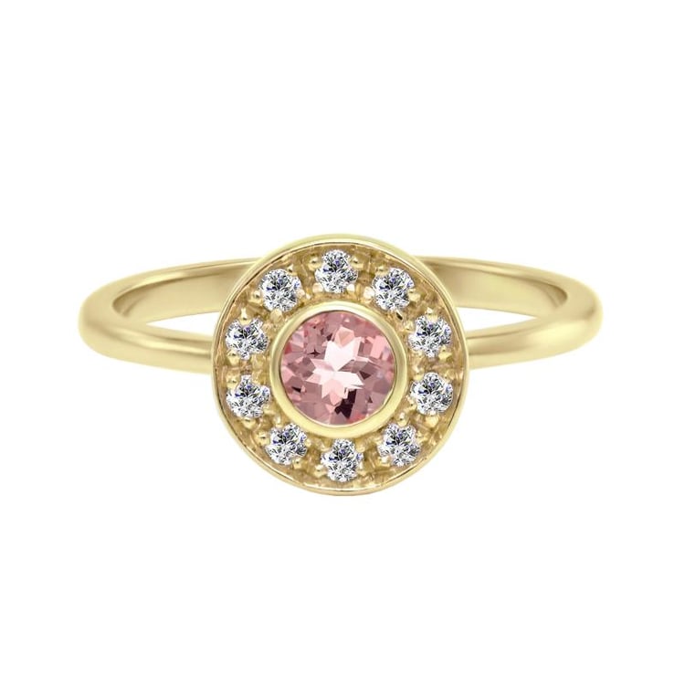 Žltý prsteň s morganitom 27462