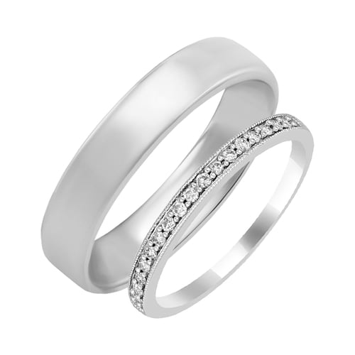 Eternity prsteň s lab-grown diamantmi a pánsky komfortný prsteň Uriel