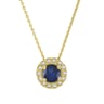 Zafírový náhrdelník zo zlata v halo štýle