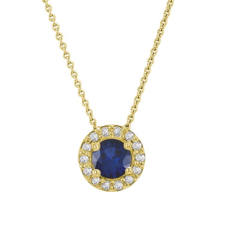 Zafírový náhrdelník zo zlata v halo štýle