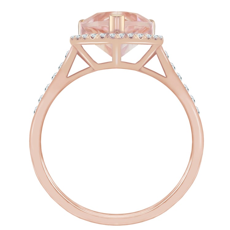 Zlatý prsteň so srdcovým morganitom a diamantmi Maimi 12679