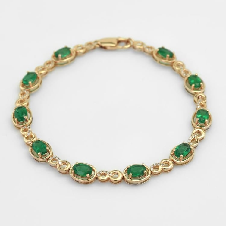 Drahokamový náramok z ružového zlata 2146