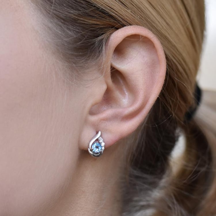 Modré topásové náušnice 15303