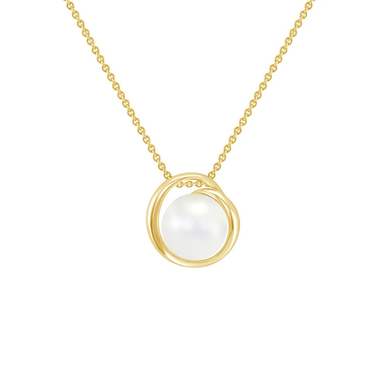 Strieborný pozlatený náhrdelník s perlou 70750