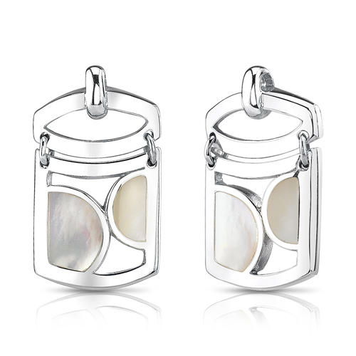 Strieborné náušnice vykladané perleťou Esteri