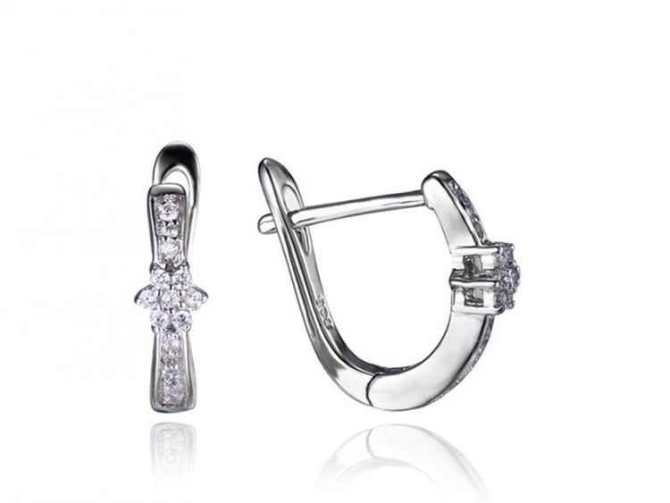 Strieborné náušnice so zirkónmi 14635