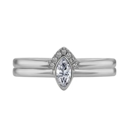 Zlatý zásnubný set prsteňov s marquise certifikovaným diamantom Wiale