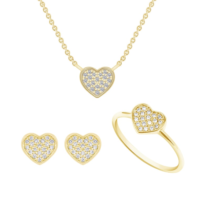 Diamantová zlatá kolekcia v tvare srdca Latia 140381