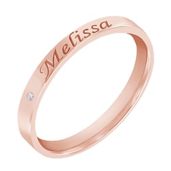 Zlatý prsteň s diamantom a gravírom vašej voľby Lexia