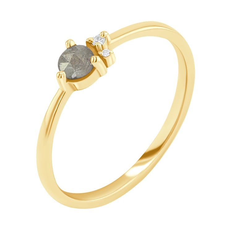 Nežný zlatý prsteň so salt and pepper diamantom Aghate 132913