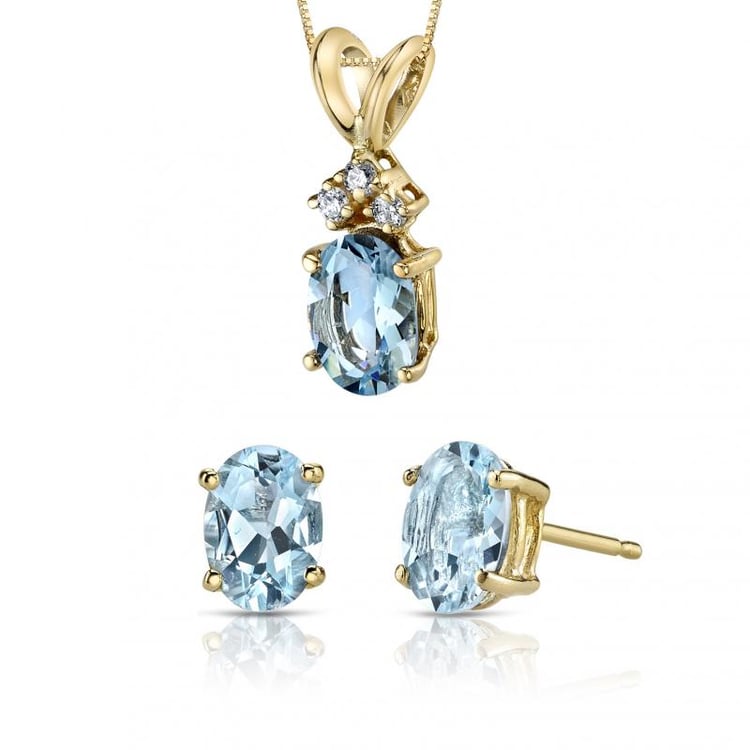 Kolekcia s akvamarínmi 9745