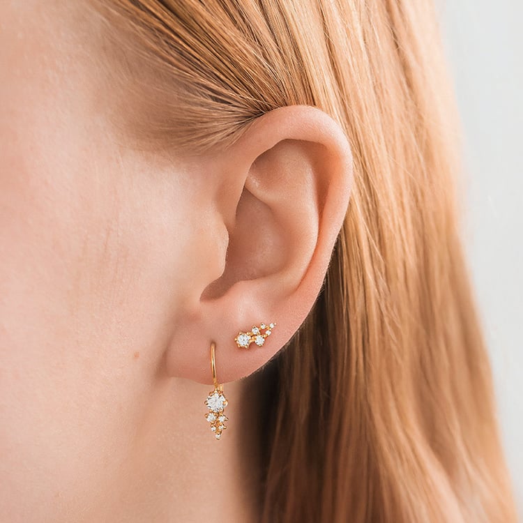 Cluster náušnice s lab-grown diamantmi Ellie 153483