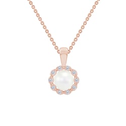 Zlatý halo prívesok s perlou a diamantmi Josephine