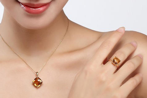 Citrínová kolekcia z 18k žltého zlata Kamila 5094