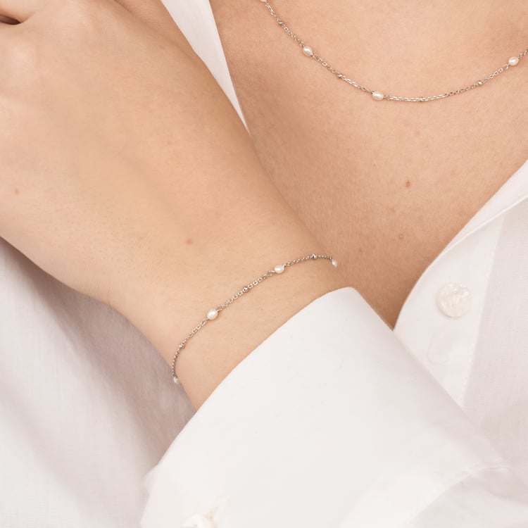 Strieborný náramok s perlami Giuletta 164617