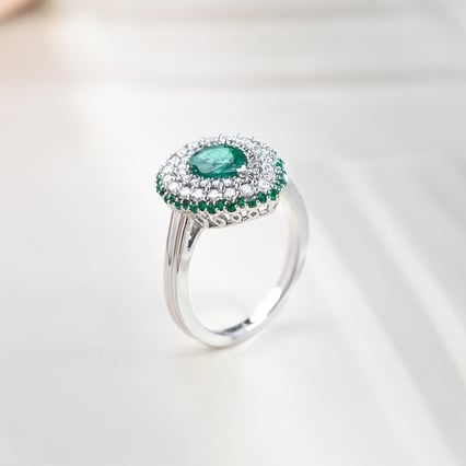 Zlatý prsteň plný smaragdov a diamantov Slazie