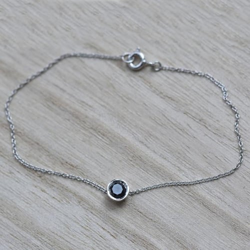 Platinový náramok s čiernym diamantom Rollie