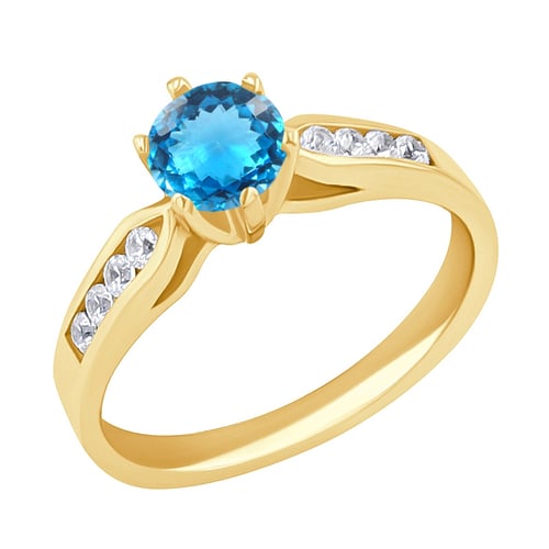 Zásnubný prsteň s topásom a diamantmi Cletia