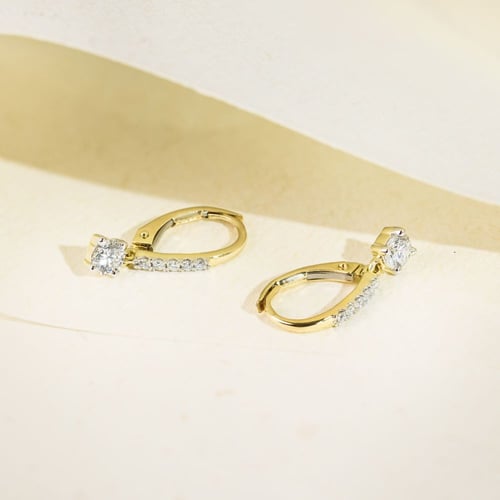 Strieborné visiací náušnice s 0.2ct prírodným diamantom Sumaya