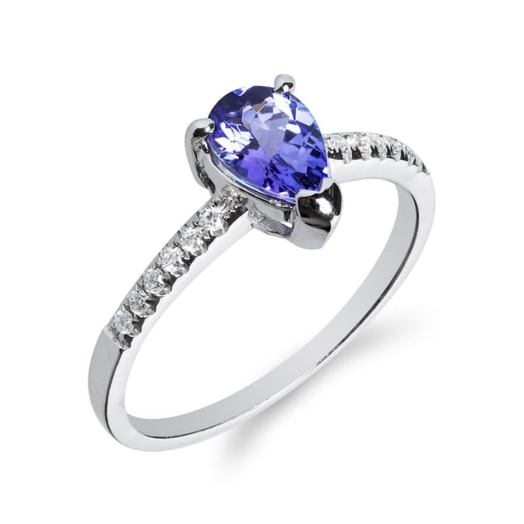  Zlatý prsteň s tanzanitovou slzou