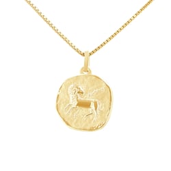 Zlatý prívesok so symbolmi znamenia zverokruhu Baran