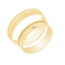 Zlaté svadobné obrúčky s diamantom Lerly