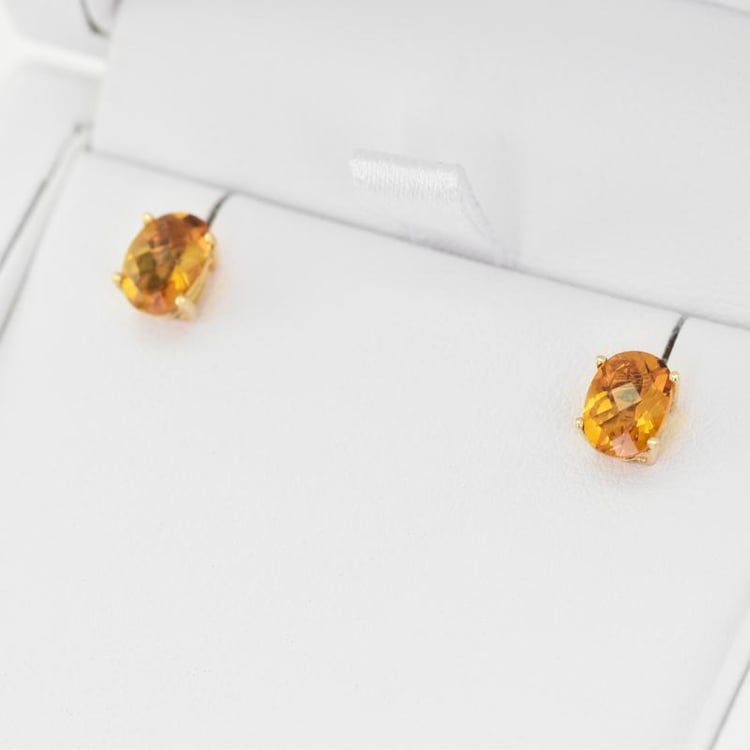 Zlaté náušnice s citrínmi 20058