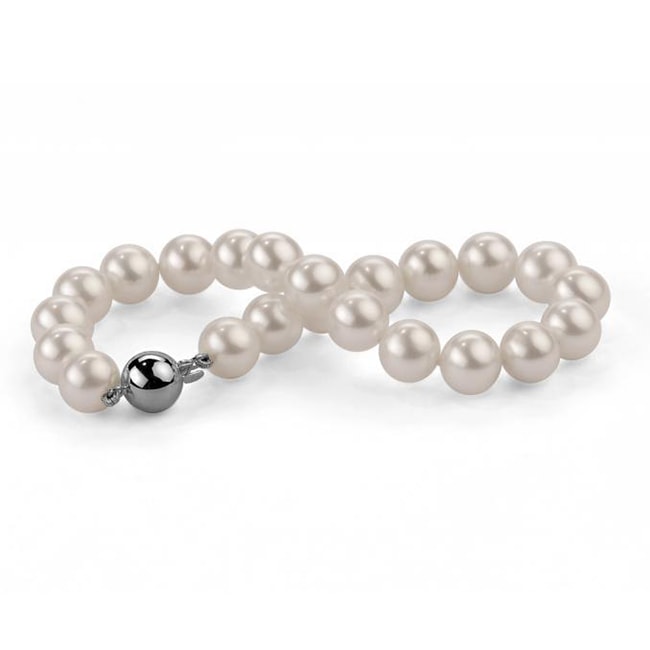 Zlatý náramok s bielymi 7-7.5mm perlami Lely 24583