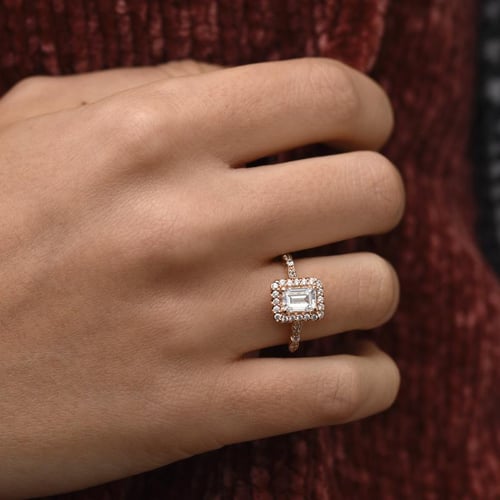 Zásnubný prsteň s emerald diamantom Beulah