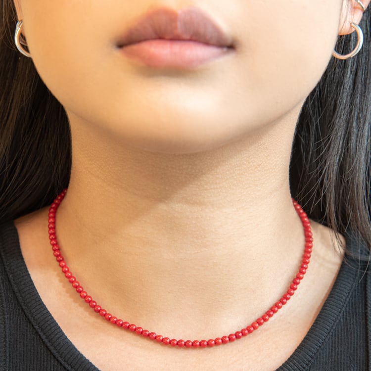 Koralový strieborný náhrdelník Millar 104468