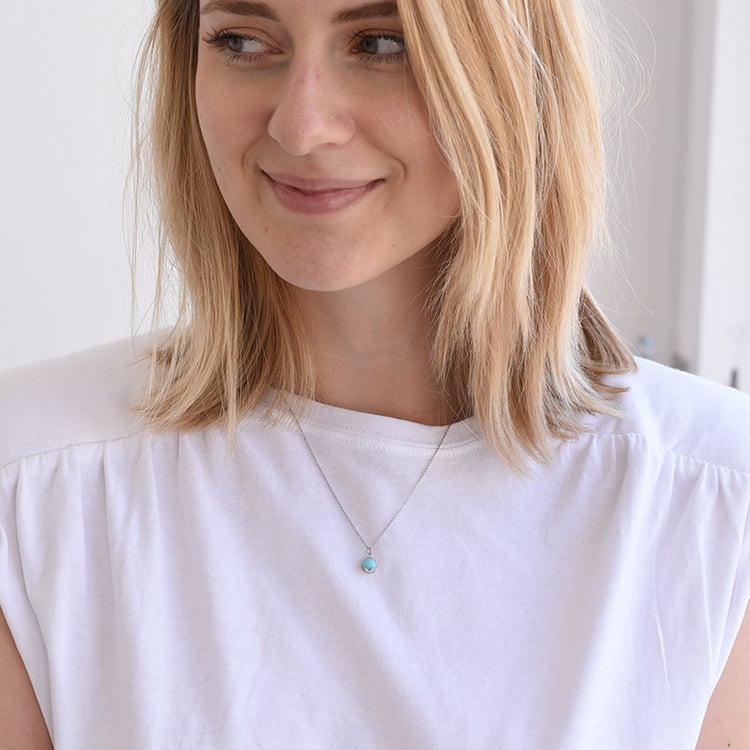 Zlatý náhrdelník s tyrkysom 69128